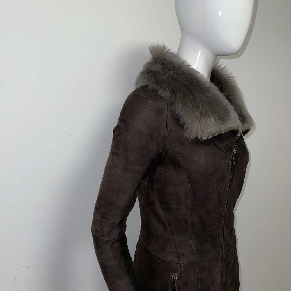 VESPUCCI SHERLING leather coat - Picture 7 of 11